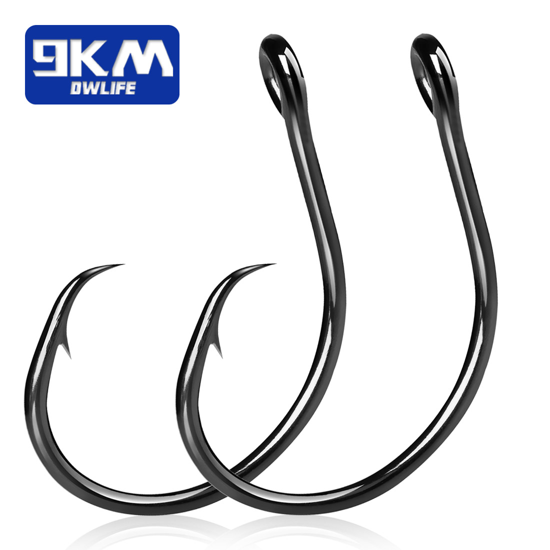 Fishing Hook Offset - 9KM 25-50 szt. Haczyki okrągłe z