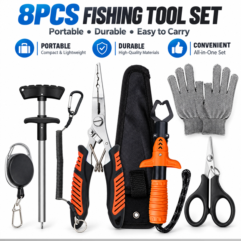 Fishing Hook Remover - Profesjonalny, wielofunkcyjny zestaw szczypiec wędkarskich: szczypce