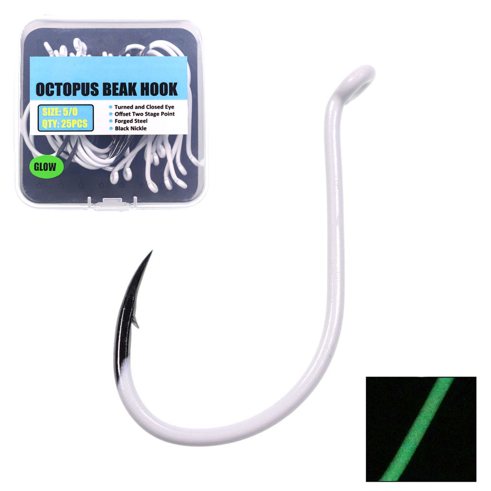 Fishing Hook Assortment - 25 sztuk/pudło Luminous importowane stalowe ośmiornice