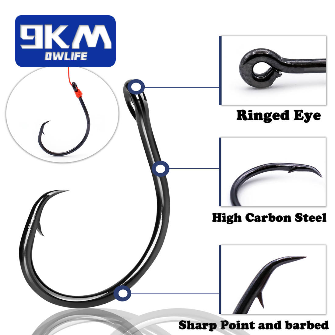 9KM 25-50 szt. Haczyki okrągłe – Fishing Hook Offset recenzja i cena